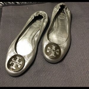 Tory Burch Silver Flats